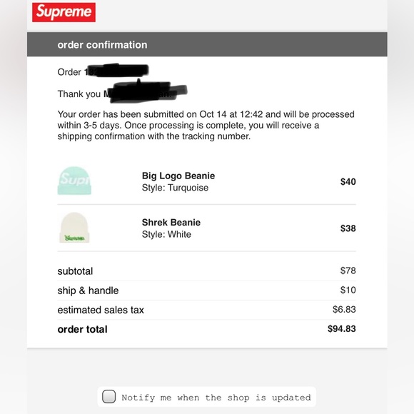 Authentic, Sold Out. Supreme Shrek White Beanie unopened bag w/Tag - Picture 6 of 6